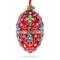 Red Jewel-Encrusted Egg with Gold Filigree and Crystal Floral Accents Glass Egg Ornament 4 Inches